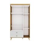 Guarda Roupa Infantil Retrô 3 Portas Com Gavetas Lígia Off Wh