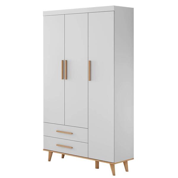 Guarda Roupa Infantil Retrô 3 Portas Com Gavetas Ludmila Bran