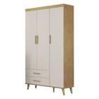 Guarda Roupa Infantil Retrô 3 Portas Com Gavetas Ludmila Off