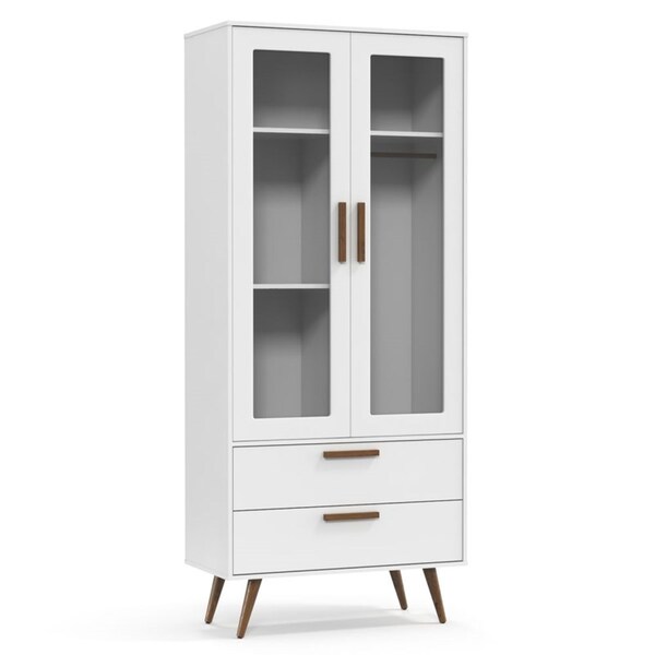 Guarda Roupa Infantil Retrô Glass 2 Portas Branco/eco Wood -