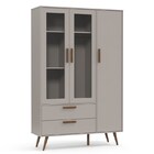 Guarda Roupa Infantil Retrô Glass 3 Portas Cinza/eco Wood - M