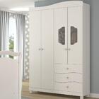 Guarda Roupa Infantil Riso Com 4 Portas - Branco