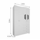 Guarda Roupa Infantil Riso Com 4 Portas - Branco