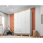 Guarda Roupa Infantil Shark 4 Portas 2 Gavetas Externas Branc