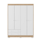 Guarda Roupa Infantil Shark 4 Portas 2 Gavetas Externas Branc