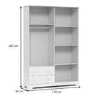 Guarda-roupa Infantil Smart 4 Pt Branco Brilho