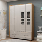 Guarda Roupa Infantil Sol 4 Portas Naturale Off White - Gelius