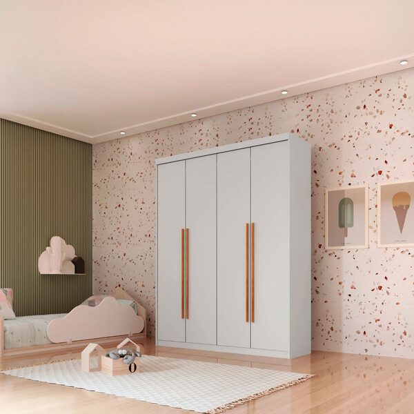 Guarda Roupa Infantil Sonho 100 Mdf 4 Portas E 2 Gavetas Mode