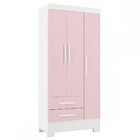 Guarda-roupa Infantil Sonho 3 Portas 2 Gavetas Branco/rosa -