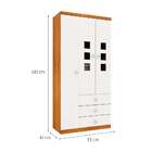 Guarda-roupa Infantil Sonic 3 Pt 3 Gv Cinamomo E Neve