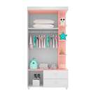 Guarda-roupa Infantil Ternura 2 Pt 2 Gv Branco E Rose