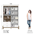 Guarda-roupa Infantil Ternura 4 Portas 2 Gavetas Branco/jequi