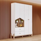 Guarda-roupa Infantil Ternura 4 Portas 2 Gavetas Branco/jequi