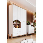 Guarda-roupa Infantil Ternura 4 Portas 2 Gavetas Branco/jequi