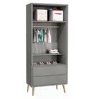 Guarda Roupa Infantil Theo 2 Portas Com Pés Madeira Natural -