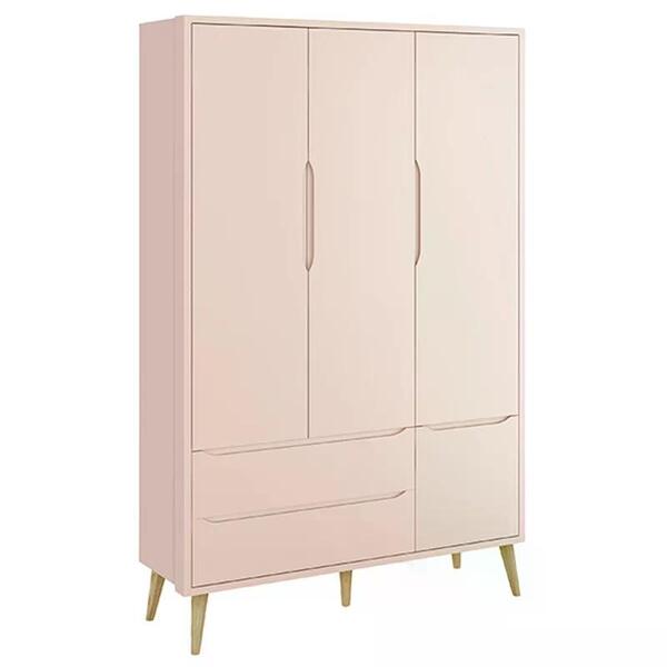 Guarda Roupa Infantil Theo 3 Portas Com Pés Madeira Natural -