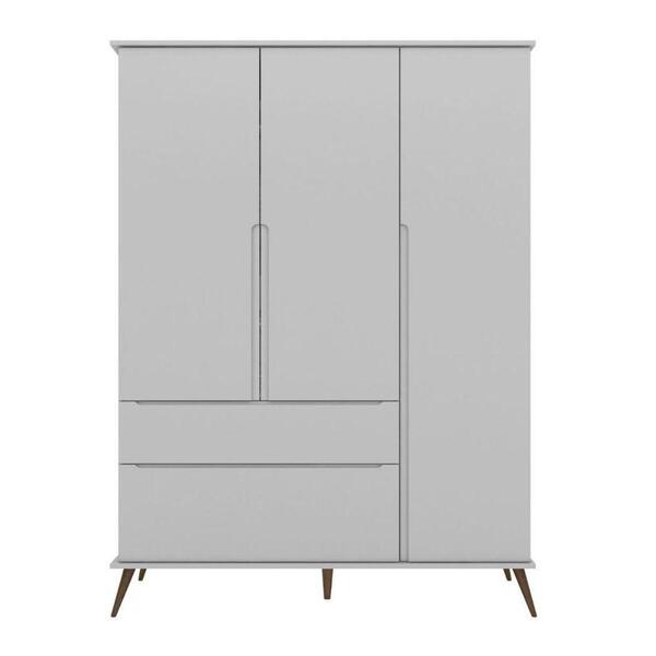 Guarda Roupa Infanto Juvenil 100% Mdf 3 Portas Cinza Acetinad