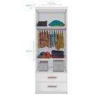 Guarda Roupa Infanto Juvenil Branco Brilho 2 Portas Com Gavet