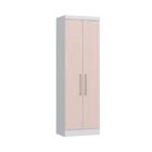 Guarda Roupa Infinity Com 2 Portas Branco Rosa