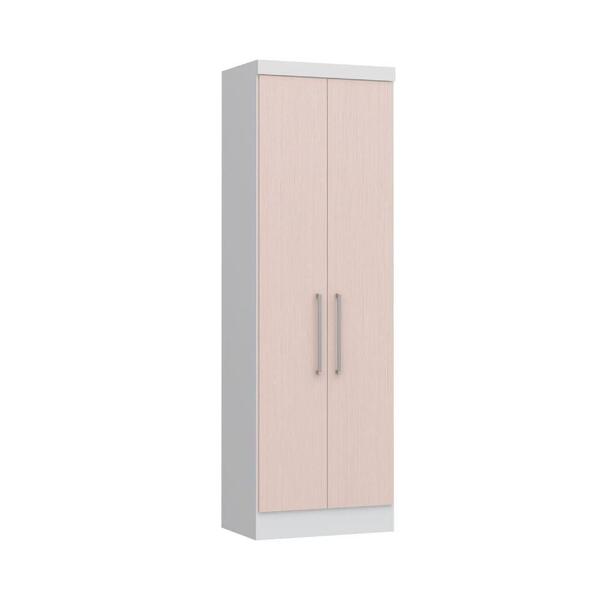 Guarda Roupa Infinity Com 2 Portas Branco Rosa