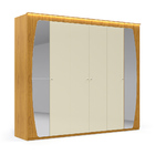 Guarda Roupa Inovação Com Espelho Led Naturale Off White - Ge