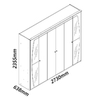 Guarda Roupa Inovação Com Espelho Led Pés Naturale Off White