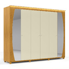 Guarda Roupa Inovação Com Espelho Led Pés Naturale Off White