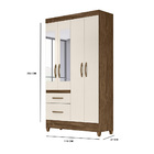 Guarda Roupa Irene 4 Portas Castanho Wood Off White Bnn Decor