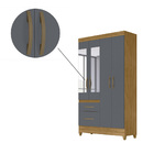 Guarda Roupa Irene 4 Portas Freijó Cinza Tana Decor