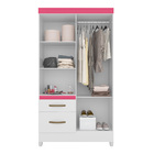 Guarda Roupa Irene 4 Portas Sem Espelho Branco Rosa Bnn Decor