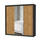 Guarda Roupa Isabela Casal 3 Portas De Correr Com Espelho Lux