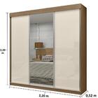 Guarda-roupa Istambul 3 Portas De Correr Mdf Nogueira/avelã