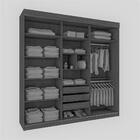 Guarda-roupa Istambul 3 Portas De Correr Mdf Nogueira/avelã