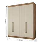 Guarda Roupa Itaguara 4 Portas 3 Gavetas Puxador De Aluminio