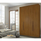 Guarda Roupa Itaguara 4 Portas 3 Gavetas Puxador De Madeira