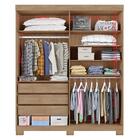 Guarda Roupa Itaguara 4 Portas Pux Madei Chumbo Amêndoa