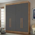 Guarda Roupa Itaguara 4 Portas Pux Madei Chumbo Amêndoa