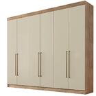 Guarda Roupa Itaguara 6 Portas Pux Alumi Amêndoa Off White