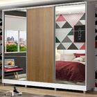 Guarda Roupa Juvenil 100% Mdf Madesa Kevin 3 Portas De Correr