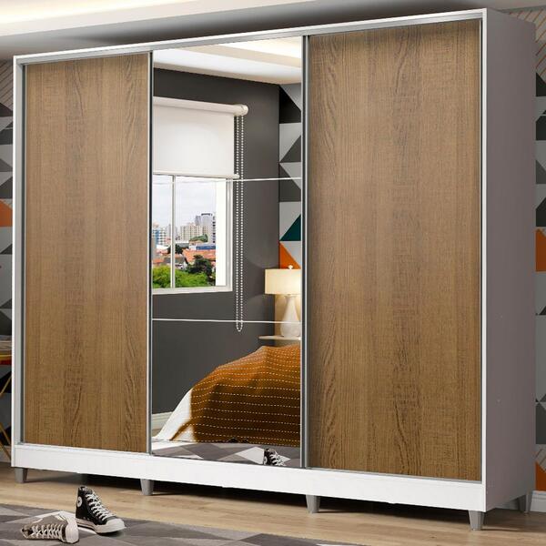 Guarda Roupa Juvenil 100% Mdf Madesa Kevin 3 Portas De Correr