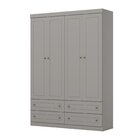 Guarda-roupa Juvenil 4 Portas 4 Gavetas Americano Cinza