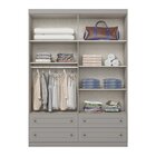 Guarda-roupa Juvenil 4 Portas 4 Gavetas Americano Cinza