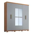 Guarda Roupa Kit Conjunto Espelho Quarto Casal Olívia 6 Porta