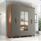 Guarda Roupa Kit Conjunto Espelho Quarto Casal Olívia 6 Porta