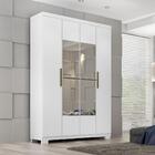 Guarda Roupa Kit Conjunto Espelho Quarto Solteiro Olívia 4 Po