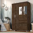 Guarda Roupa Lia 4 Portas C/ Espelho Capuccino - Moveis Arapo