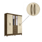 Guarda Roupa Libra 6 Portas Castanho Wood Avelã Wood Tana Dec