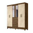 Guarda Roupa Libra 6 Portas Castanho Wood Avelã Wood Tana Dec