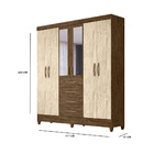 Guarda Roupa Libra 6 Portas Castanho Wood Avelã Wood Tana Dec