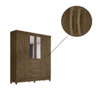 Guarda Roupa Libra 6 Portas Castanho Wood Tana Decor